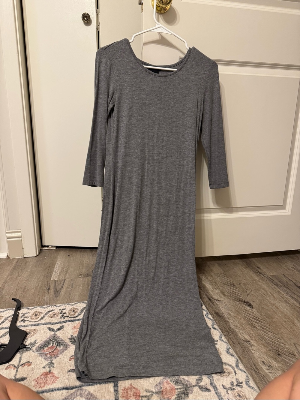 H&M Charcoal Gray Long Sleeve Maxi Dress
